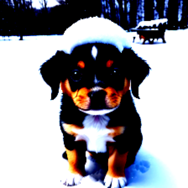 puppy snow processed by clip
