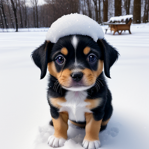 puppy snow