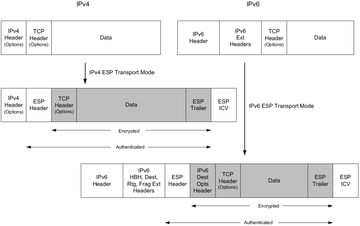 IPsec ESP transport mode