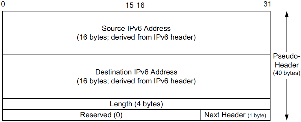 UDP/TCP IPv6 pseduo-header